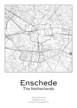 Stads kaart - Nederland - Enschede