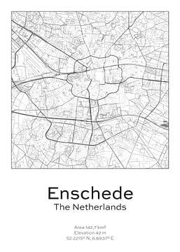 Stads kaart - Nederland - Enschede van Ramon van Bedaf
