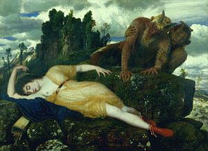 Arnold Böcklin, Diana endormie, surveillée par deux faunes - 1885 sur Atelier Liesjes