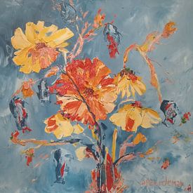 Vase with flowers by Ad Peerdeman