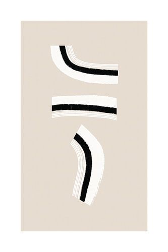 Lignes courbes minimalistes en noir et blanc