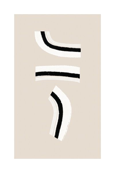 Minimalistische geschwungene Linien in Schwarz und Weiß von uplusmestudio 