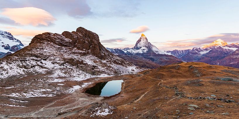 Riffelsee  und das Matterhorn in der Schweiz von Werner Dieterich