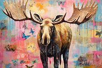 Abstract Moose | Moose Between Butterflies