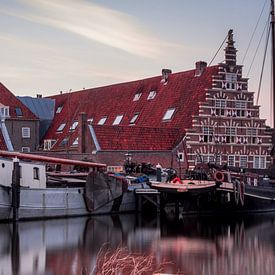 Longexposure van oude haven in Leiden van Edzard Boonen