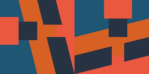 Geometrisch landschap in retro kleuren. Moderne abstracte minimalistische kunst VIII