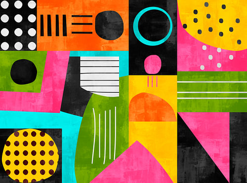 Retro 80s Neon Geometric Art 3