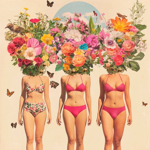 Bloemenmagie in bikini's