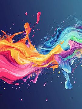 Flowing colours in blue and pink by artefacti