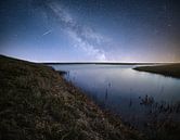 Milky Way and shooting star. by Corné Ouwehand thumbnail