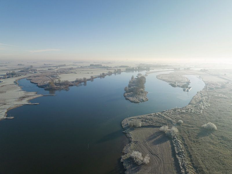 Sunrise over the river IJssel in the IJsseldelta during winter by Sjoerd van der Wal Photography
