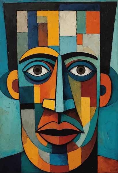 Abstrakt Afrikanischer Kubist Mann Kunst Porträt von MIROKKU