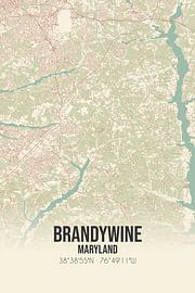 Alte Karte von Brandywine (Maryland), USA. von Ortsdrucke