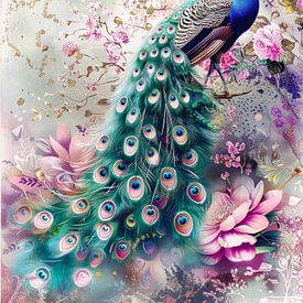Colourful Splendour: Abstract Peacock by Your unique art
