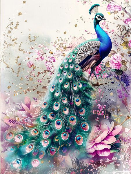 Colourful Splendour: Abstract Peacock by Your unique art