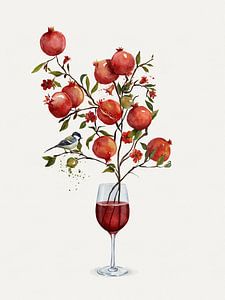 Grenade dans un verre de vin