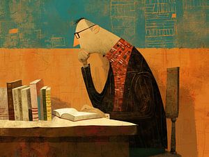 Lecteur Peinture entre les pages du temps
