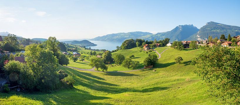 idyllic rural landscape tourist resort Krattigen, view to Nieder by SusaZoom