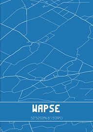 Blueprint | Carte | Wapse (Drenthe) sur Affiches de lieux