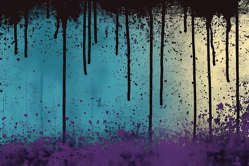 Abstracte kunst met verfspatten en druppels van Art & Soul Creations