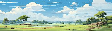 Sri Lanka van Abstract Schilderij