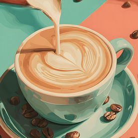 Latte-art in de ochtend van Skyfall