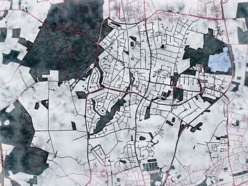 Kaart van Norderstedt in de stijl 'White Winter' van Maporia