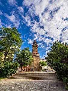 Blick auf den Reichenbacher Turm in der Stadt Görlitz