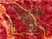 Kaart van Kampen in de stijl 'Amber Autumn' van Maporia thumbnail