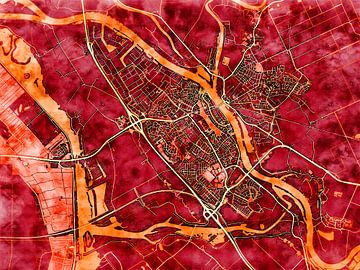 Kaart van Kampen in de stijl 'Amber Autumn' van Maporia