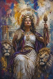 Griekse Moedergodin Cybele schilderij. van Johannes