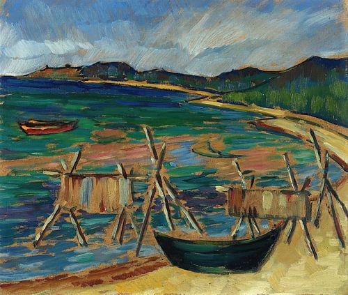 Konrad Mägi - Bay with boats