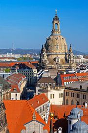 Dresdner Frauenkirchenkuppel über den Dächern der Altstadt von naturfotografie angela linnemann