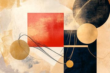 Geometric composition in warm tones by Poster Art Shop