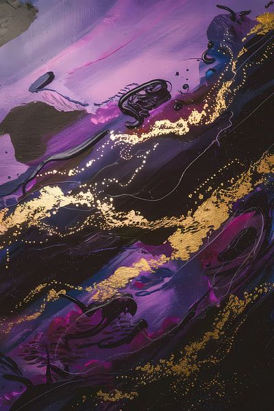 Abstract with gold and purple tones by Imperial Art House