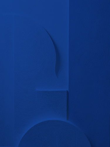 Abstract Minimalisme - Organische vormen in Azuurblauw