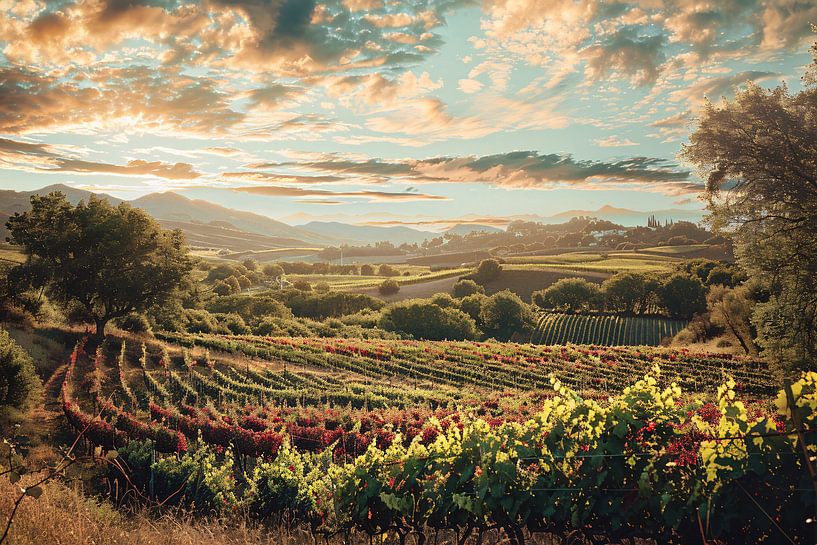 Vineyard at sunset by Art & Soul Creations