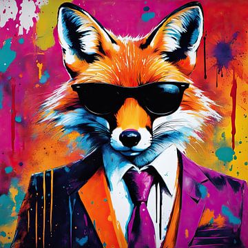 Pop Art Fox 01.70 van Blikvanger Schilderijen