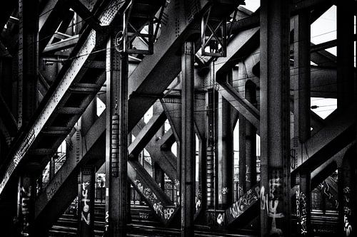 Stalen balken spoorbrug