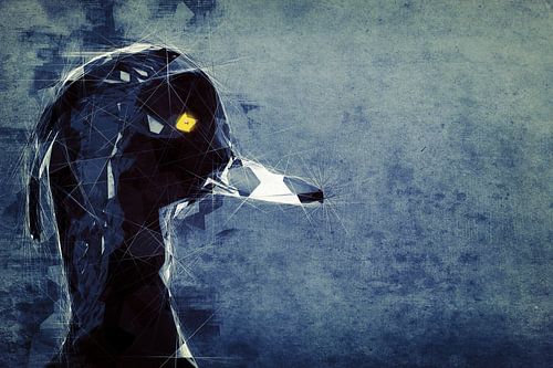 Abstract artwork of a tufted duck