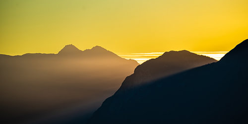 Coucher de soleil dans les Alpes