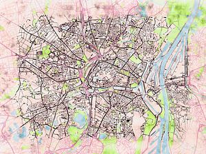 Karte von Strasbourg im stil 'Soothing Spring'