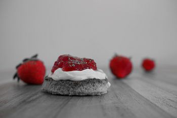 Scones with clotted cream and strawberry jam