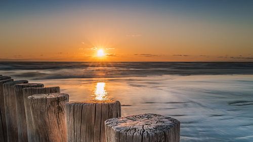 Coucher de soleil sur la plage de Hollum Ameland