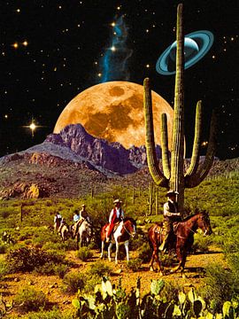 Cowboys in Space - Retro-Futuristic Cowboy Art Print