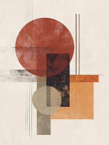 Moderne abstractie in warme neutrale tinten van Imaginative