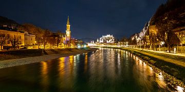 De Salzach in schitterend licht van Christa Kramer