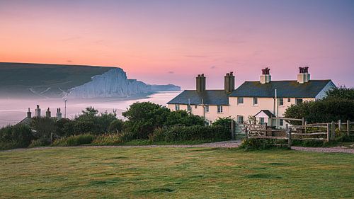 Zonsopgang in Cuckmere Haven en de Seven Sisters