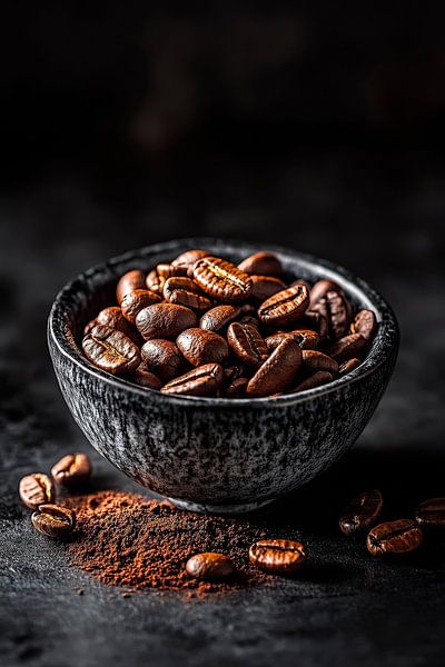 Des grains de café dans un récipient élégant par Poster Art Shop