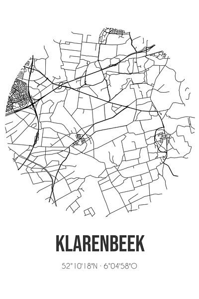 Klarenbeek (Gelderland) | Karte | Schwarz und Weiß von Ortsdrucke